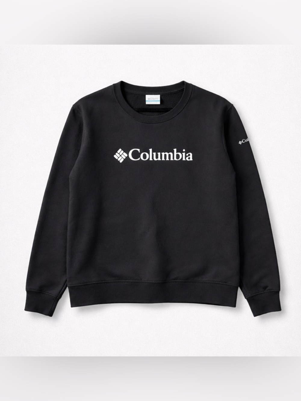 Columbia Black Logo Crewneck Sweatshirt – Classic Pullover (large)